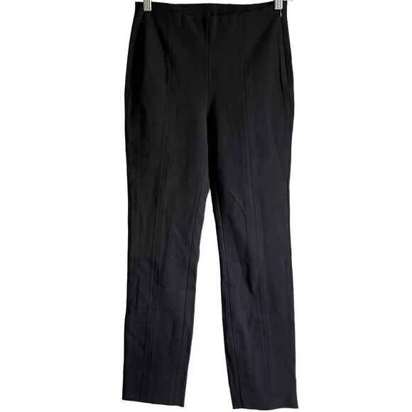 Quince Pant Womens S Black Pintucked Ankle Ultra-Stretch Ponte Work Basics - Picture 1 of 8